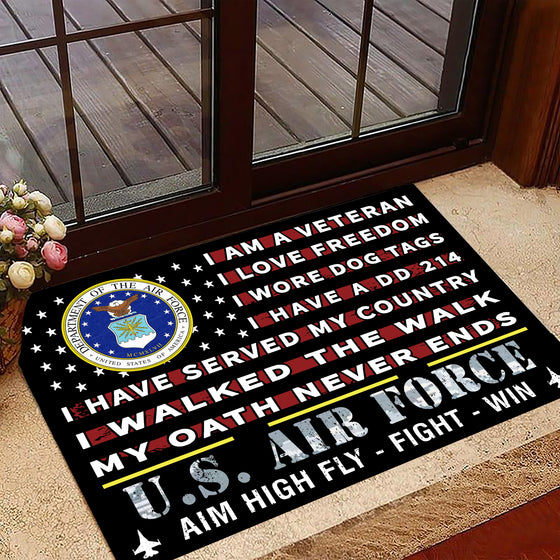 Proud Air Force Veteran Doormat