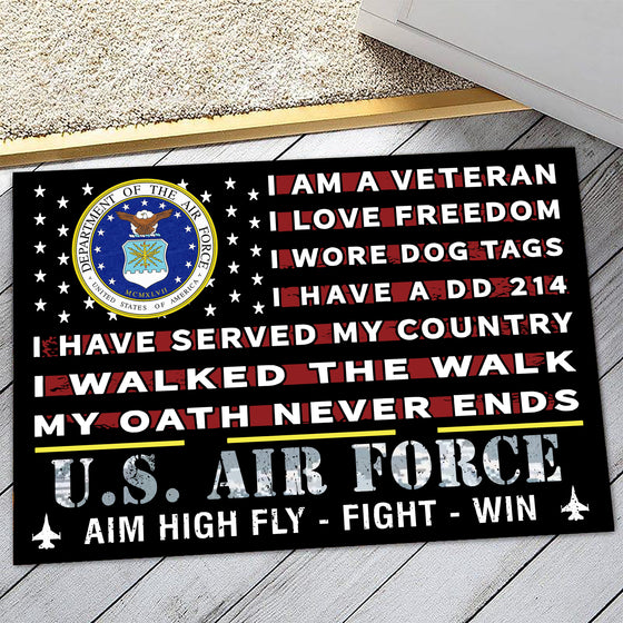 Proud Air Force Veteran Doormat