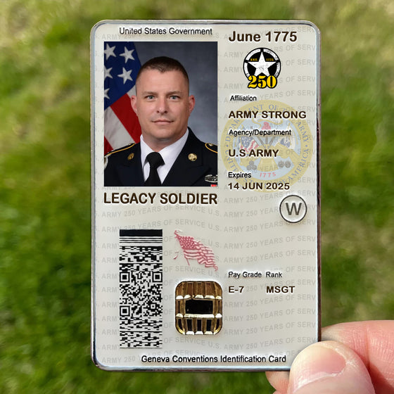 U.S. ARMY - 250 YEARS OF SERVICE CAC-Style Military Coin – Name, Photo & Service Details VERSION 2