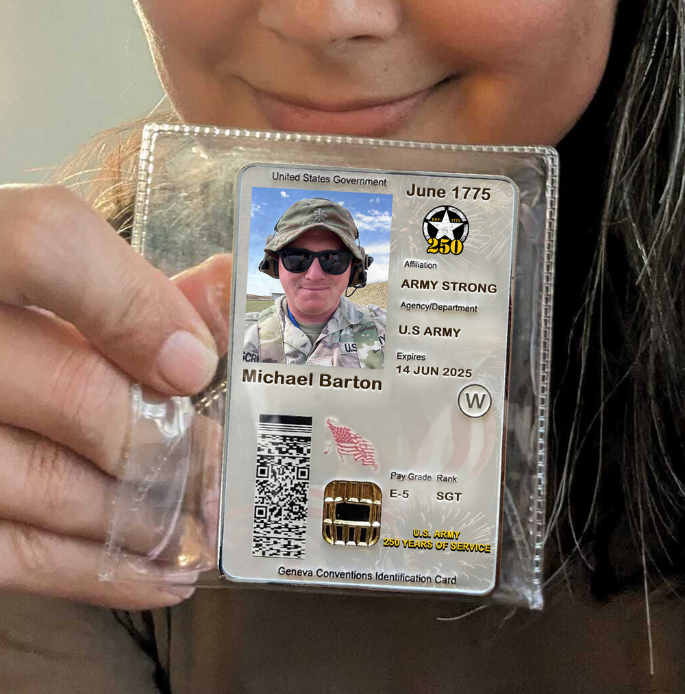 U.S. ARMY - 250 YEARS OF SERVICE CAC-Style Military Coin – Name, Photo & Service Details