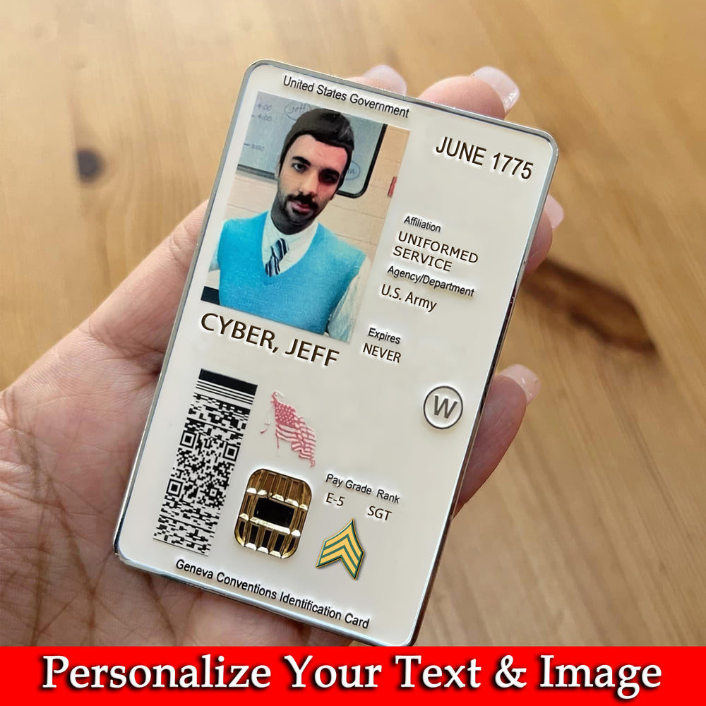 Custom CAC-Style Military Coin – Name, Photo & Service Details