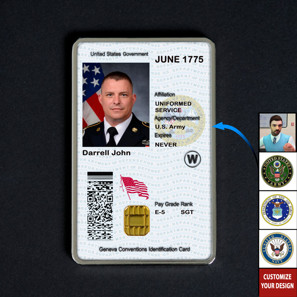 Premium Custom CAC Card Coin - Actual Credit Card Size & Thick Metal Finish 2