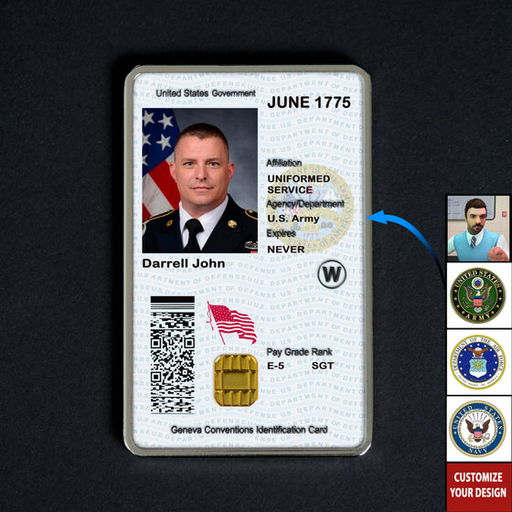 Premium Custom CAC Card Coin - Actual Credit Card Size & Thick Metal Finish 2