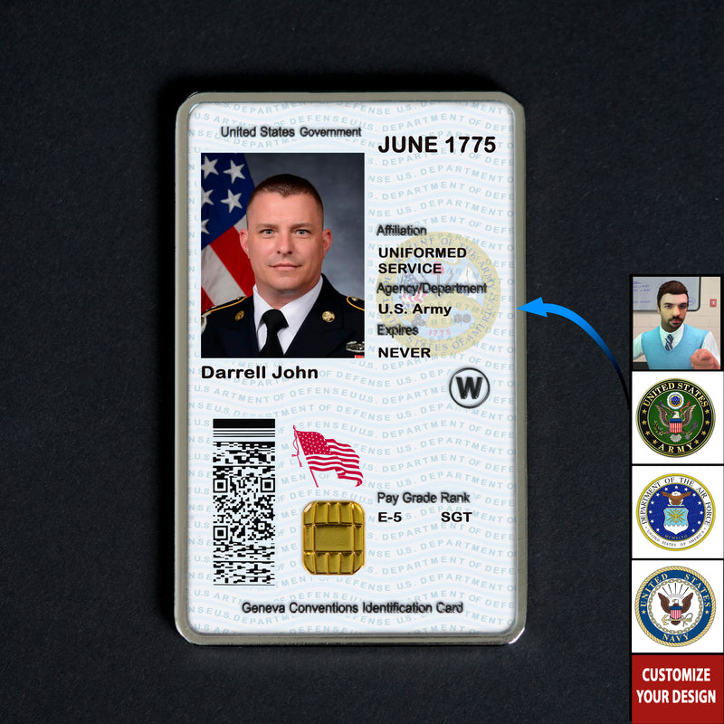 Premium Custom CAC Card Coin - Actual Credit Card Size & Thick Metal Finish 2