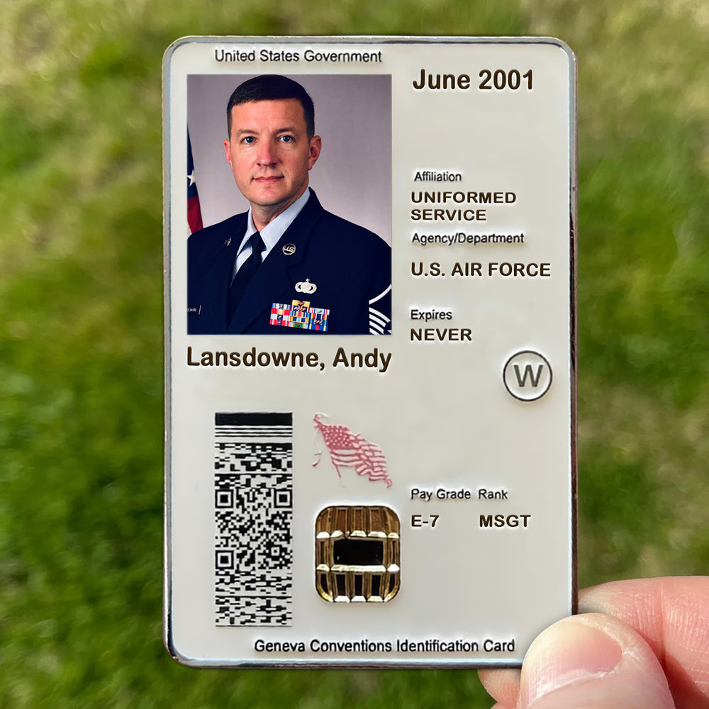 Personalized CAC Card Army Veteran Air Force Veteran Navy Marine USCG ...