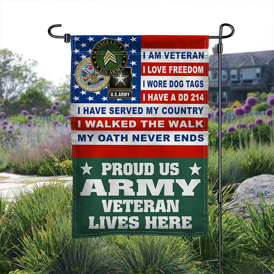 2024 U.S. Army Veteran Army Rank American Garden Flag