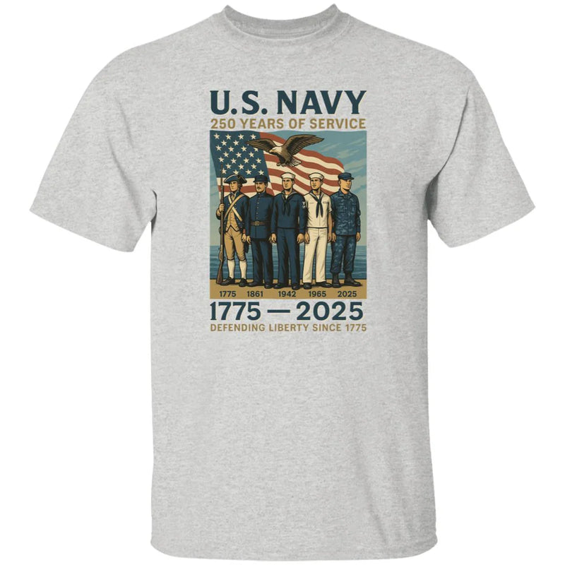 US Navy 250 Years Of Service Defending Liberty Since 1775 Front T-Shirt