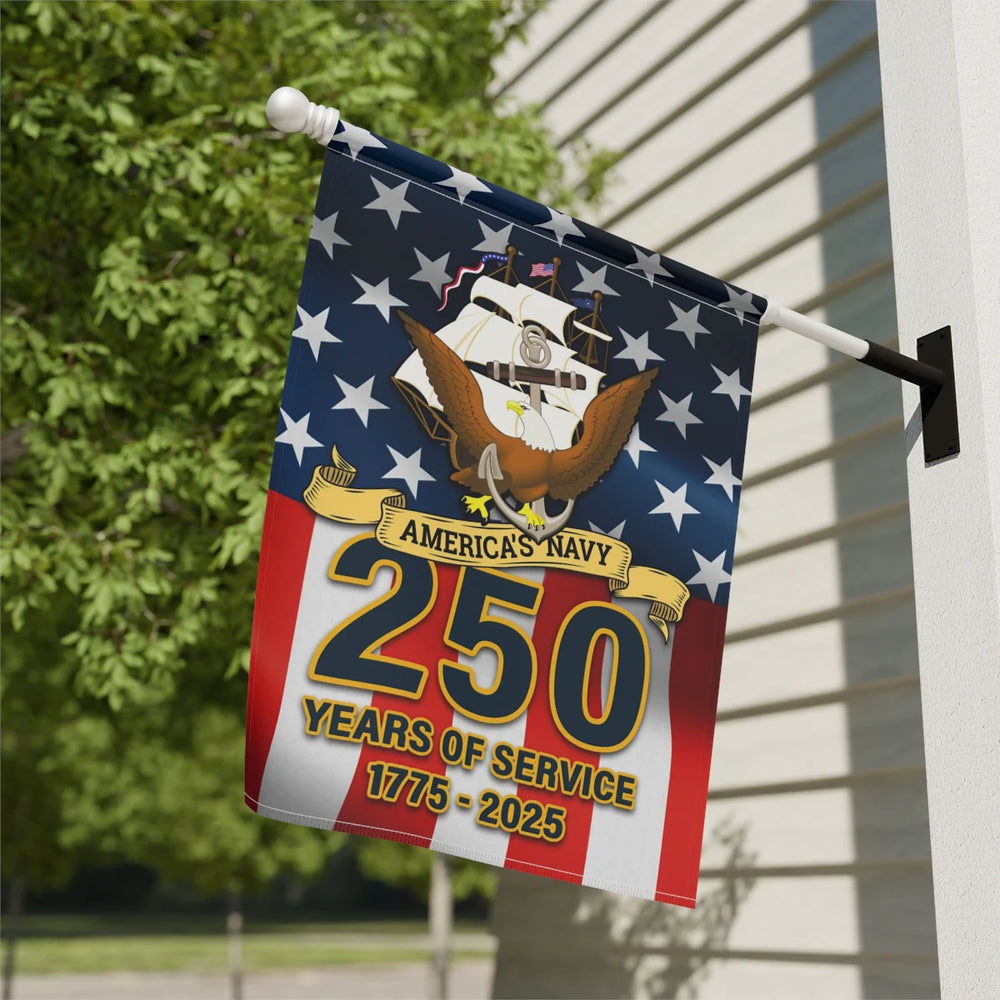 US NAVY 250TH ANNIVERSARY GARDEN FLAG