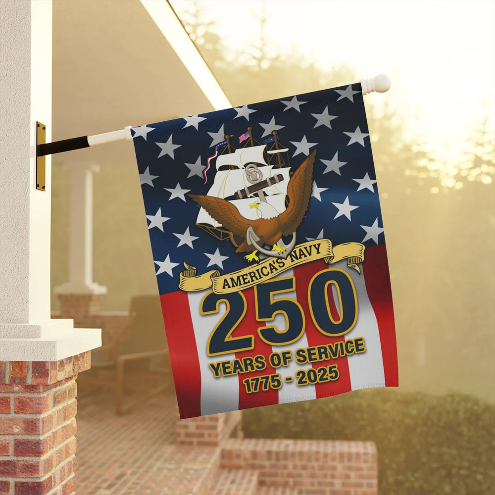 US NAVY 250TH ANNIVERSARY GARDEN FLAG