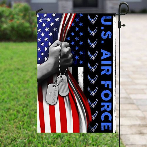US Air Force Dog Tag Garden Flag Double-Sided Print
