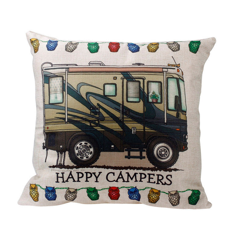 Happy Campers Pillow Cover cushion Cases Home