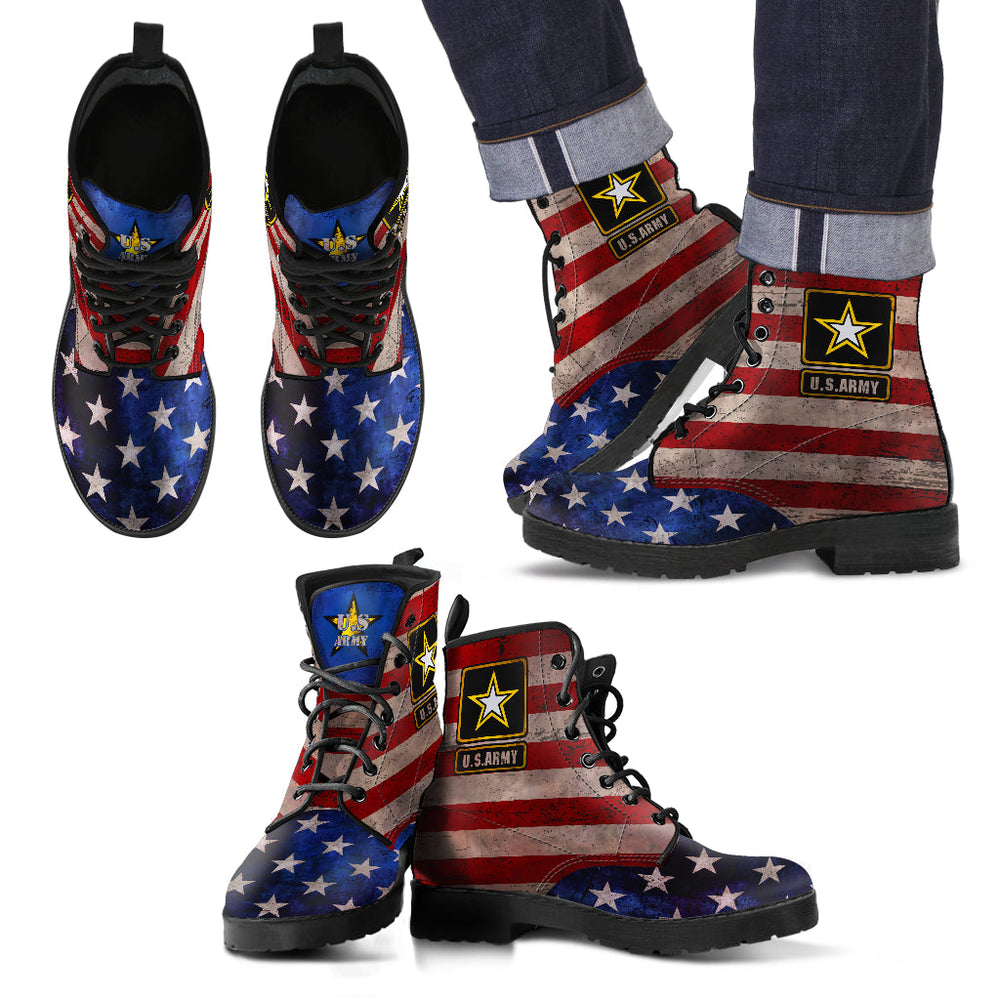 Star Army Leather Boots