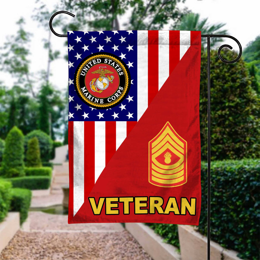 US Marine Rank Marine Corps Veteran Garden Flag