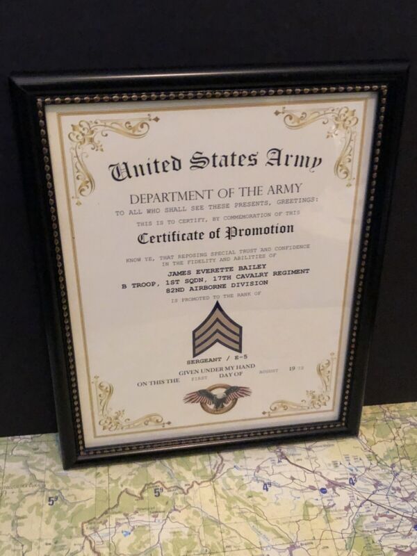 SERGEANT / SGT (E-5) U.S. Army ~ Commemorative Promotion Certificate ...