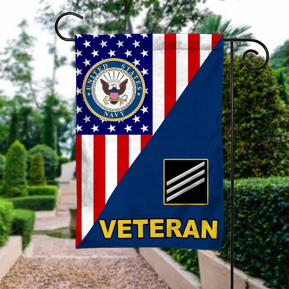 US Navy Rank US. Navy Veteran Garden Flag