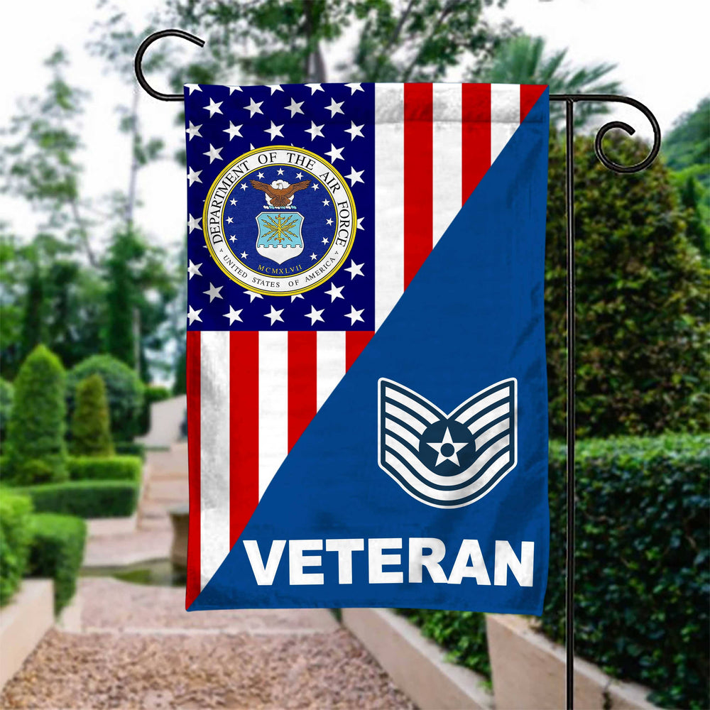 US Airforce Rank Air Force Veteran Garden Flag