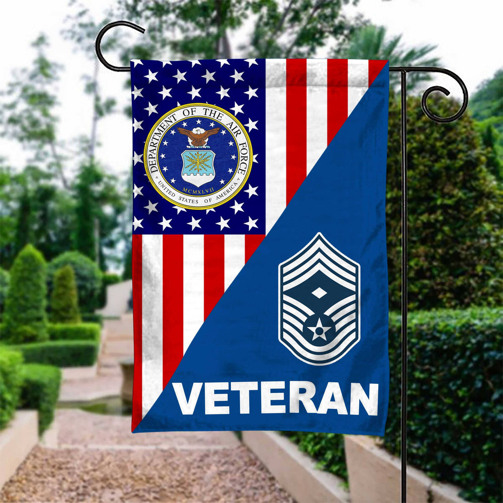 US Airforce Rank Air Force Veteran Garden Flag