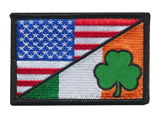 American Logo With Shamrock Irish Embroidered Hook Patch