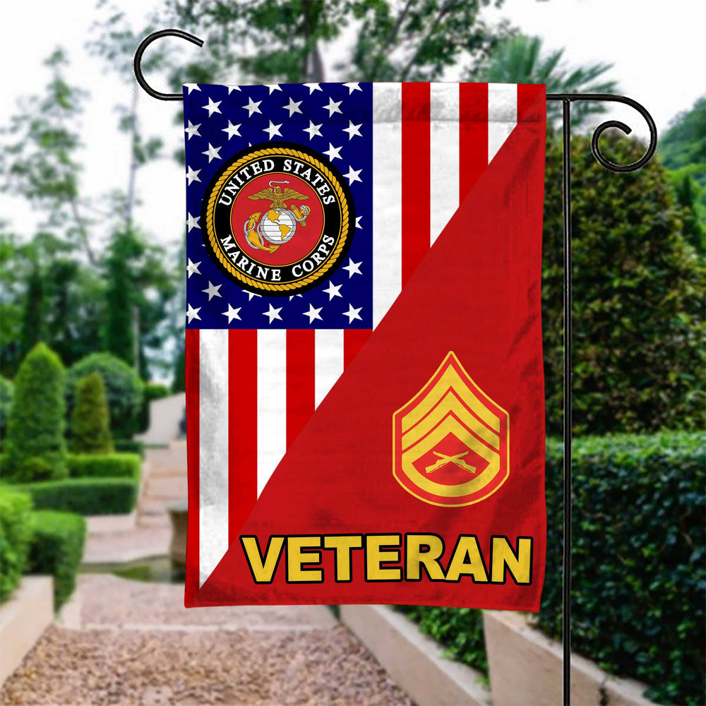 US Marine Rank Marine Corps Veteran Garden Flag