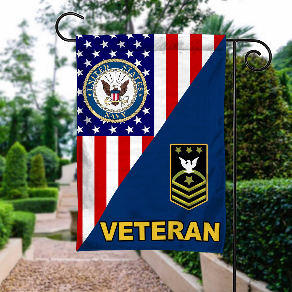 US Navy Rank US. Navy Veteran Garden Flag