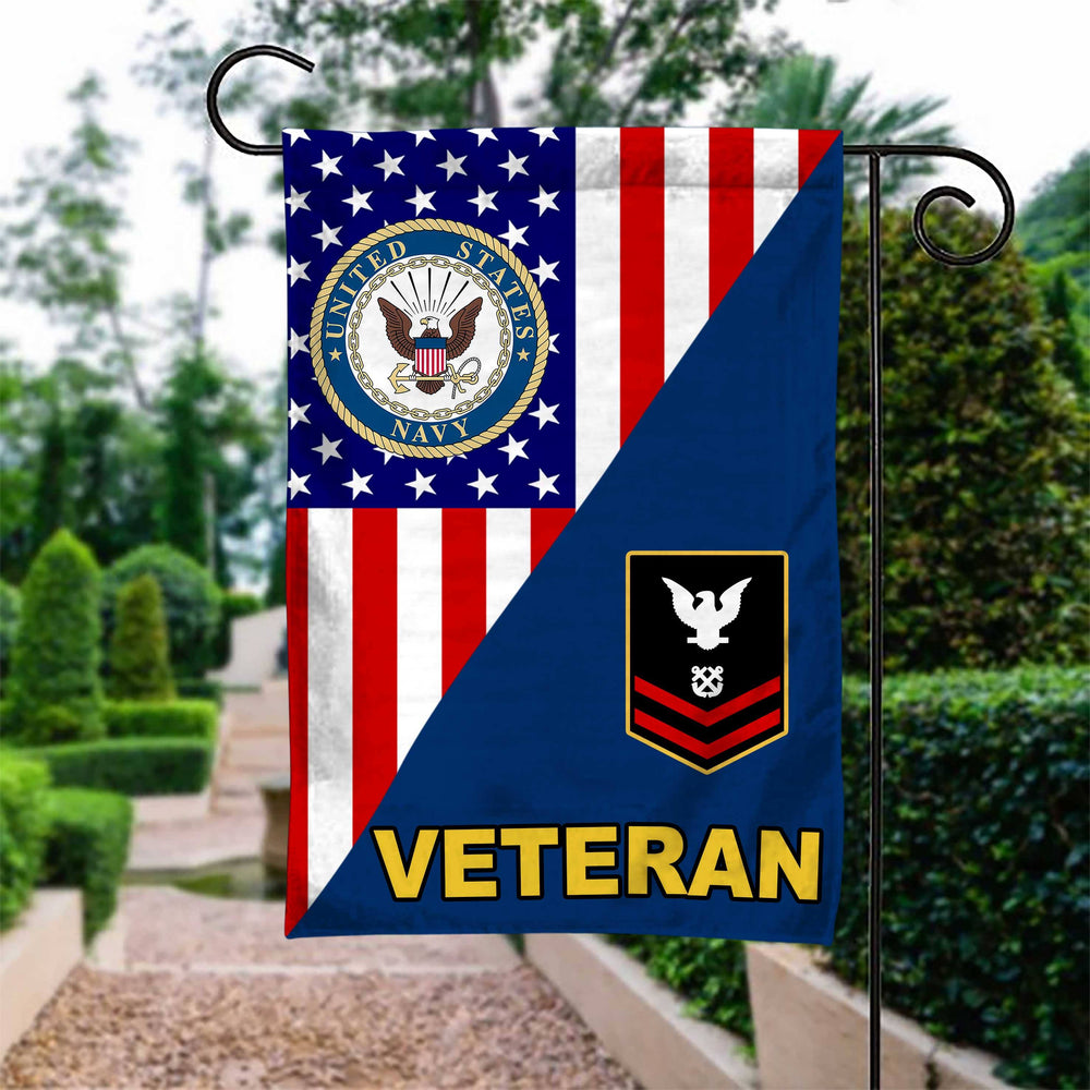 US Navy Rank US. Navy Veteran Garden Flag