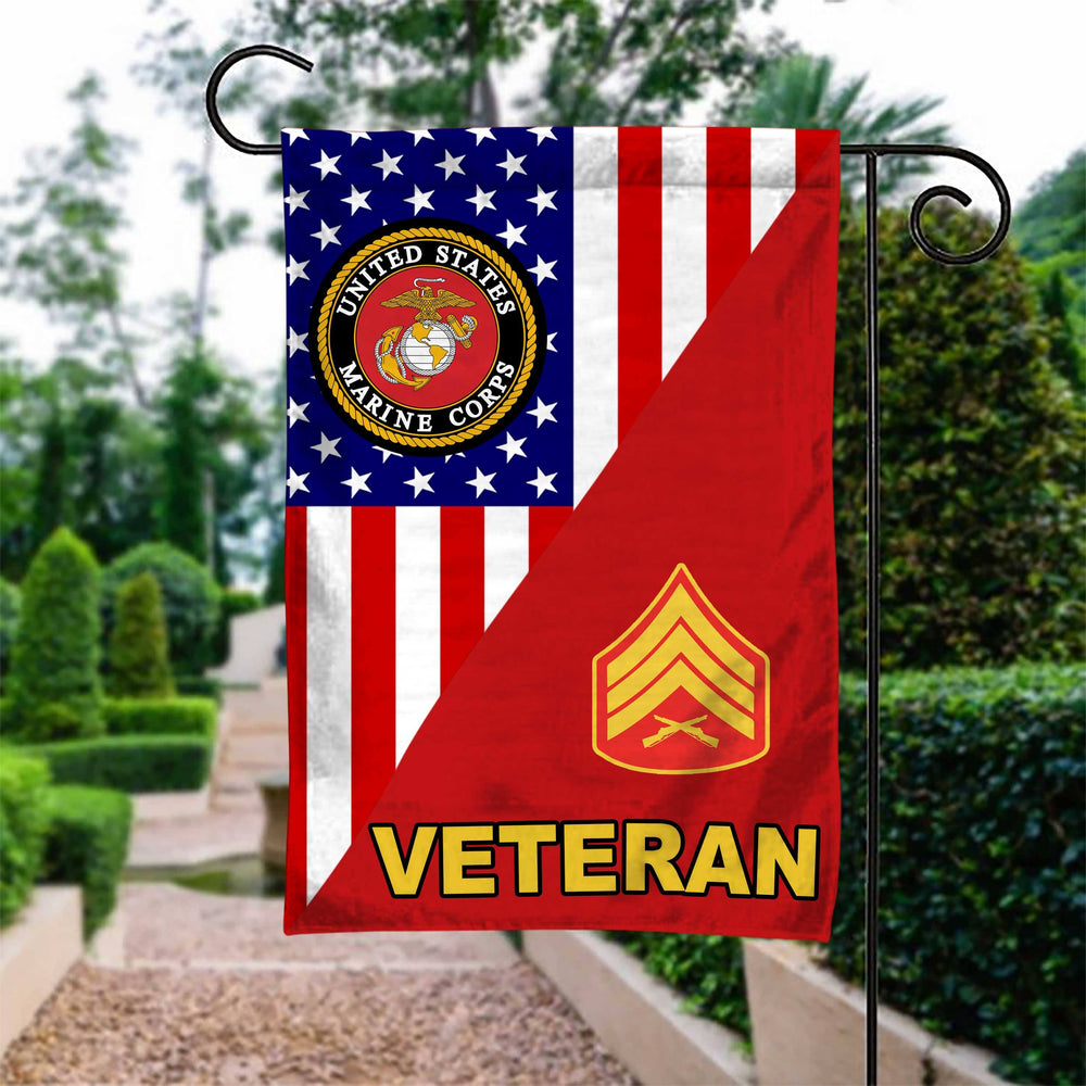 US Marine Rank Marine Corps Veteran Garden Flag