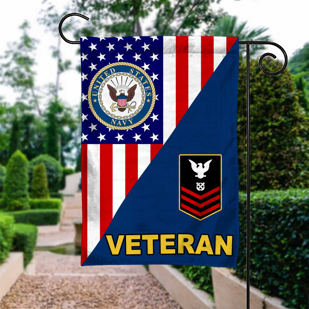 US Navy Rank US. Navy Veteran Garden Flag
