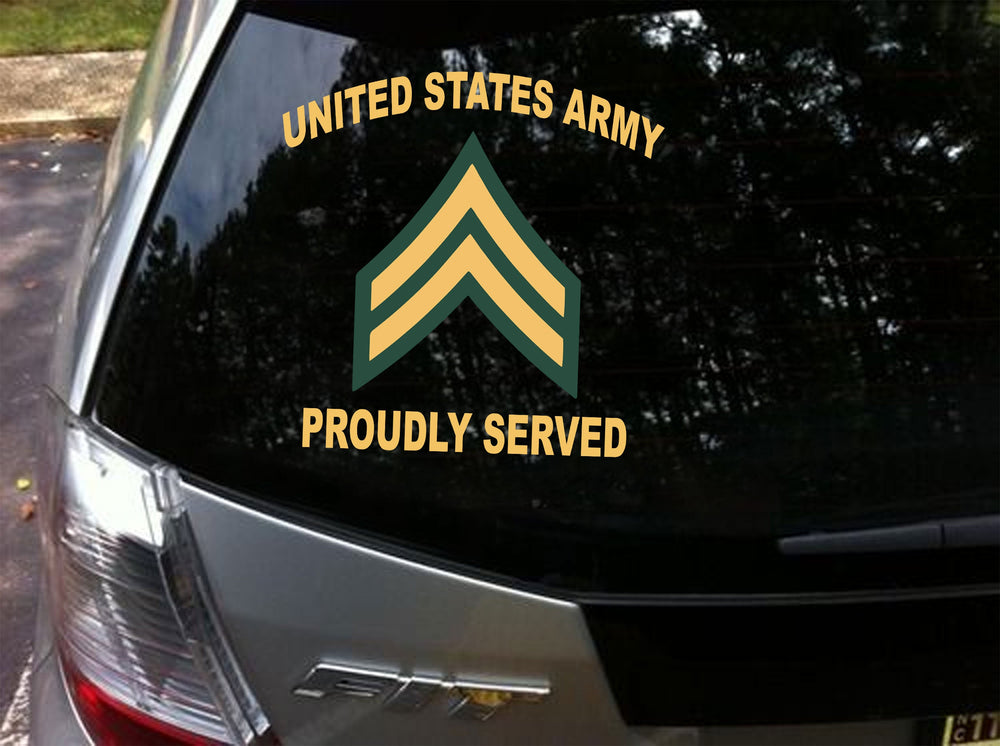 USAM Army Proudly Served Rank Decal