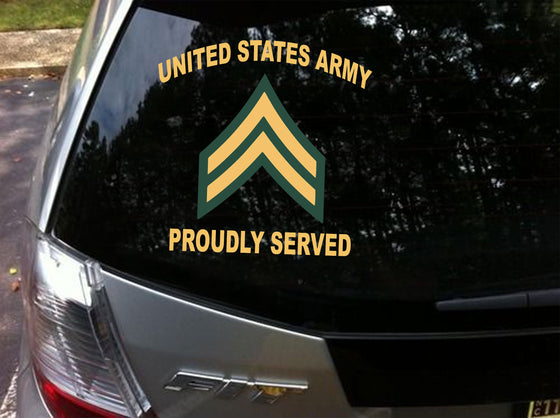USAM Army Proudly Served Rank Decal