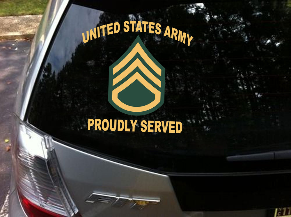 USAM Army Proudly Served Rank Decal