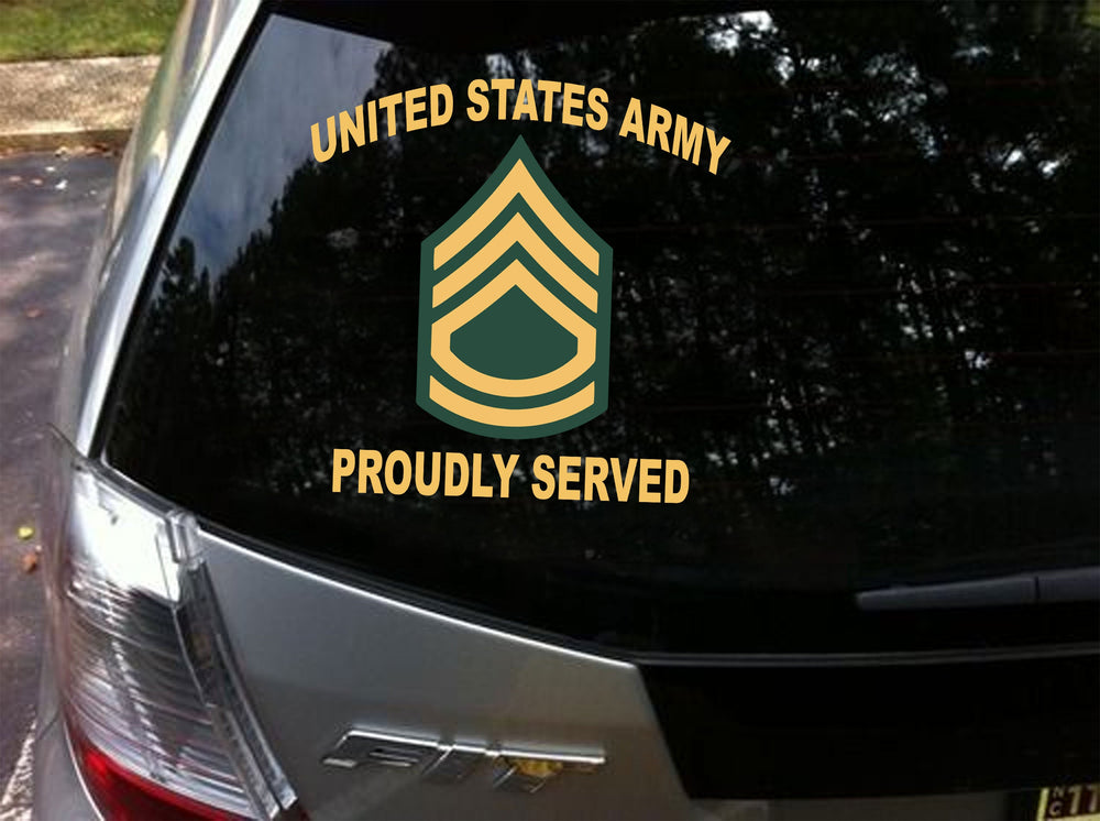 USAM Army Proudly Served Rank Decal