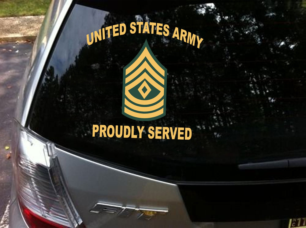 USAM Army Proudly Served Rank Decal