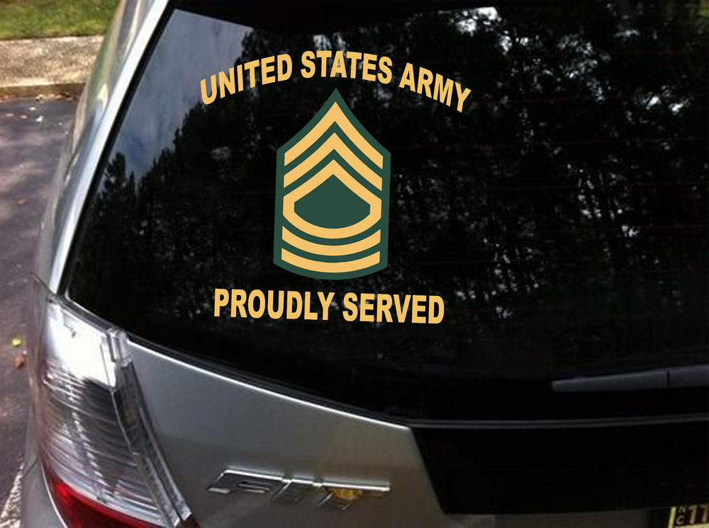 USAM Army Proudly Served Rank Decal