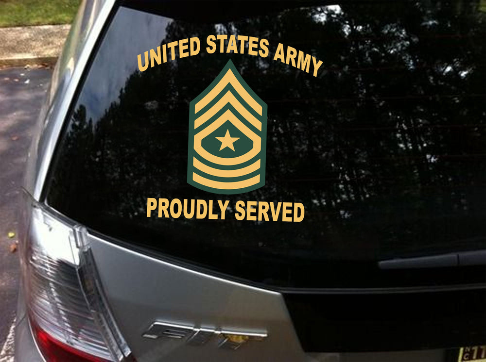 USAM Army Proudly Served Rank Decal