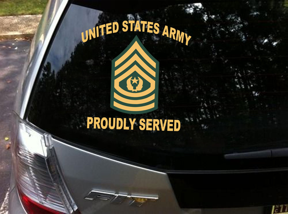 USAM Army Proudly Served Rank Decal