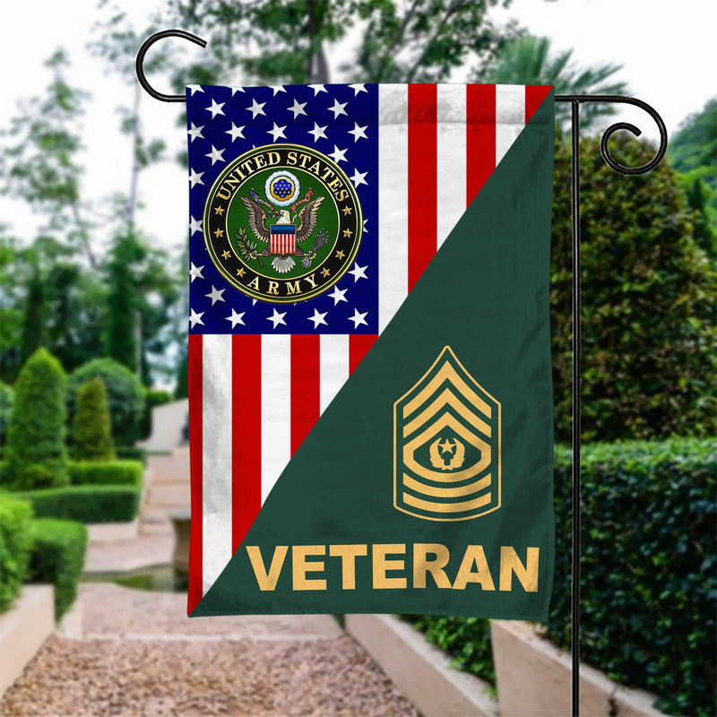 US Army Rank Army Veteran Garden Flag