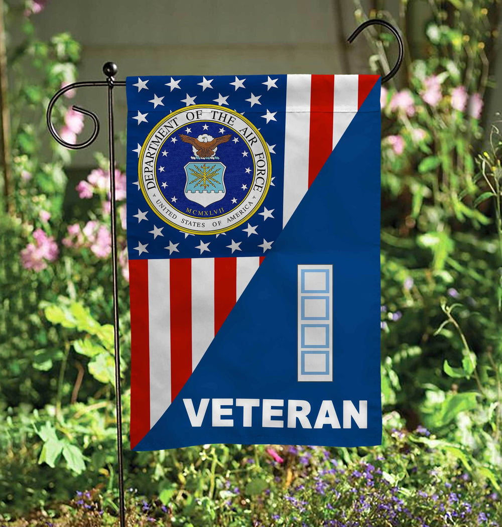 USAF Warrant Officer Rank Veteran Garden Flag Double-sided Print