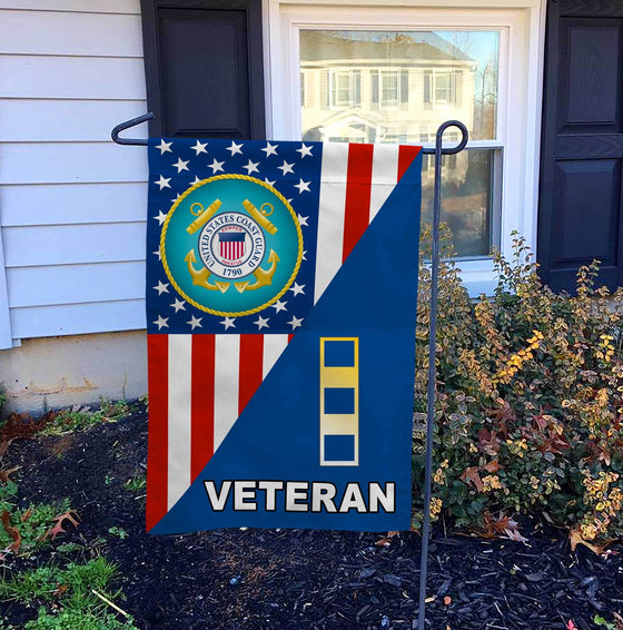 USCG Warrant Officer Ranks Veteran Garden Flag Double-Sided Print