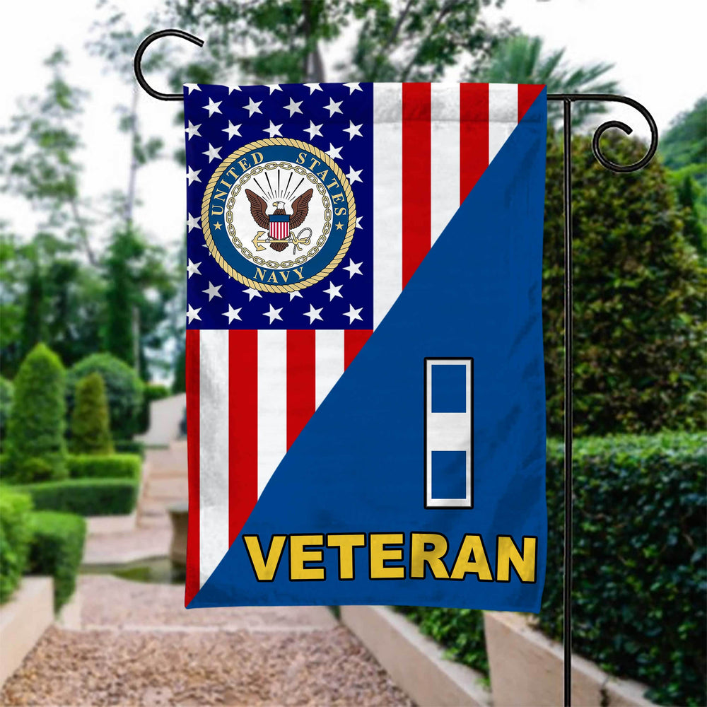 US Navy Warrant Officer Rank Veteran Garden Flag Double-sided Print
