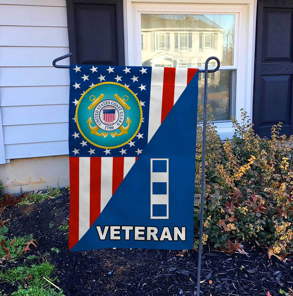 USCG Warrant Officer Ranks Veteran Garden Flag Double-Sided Print