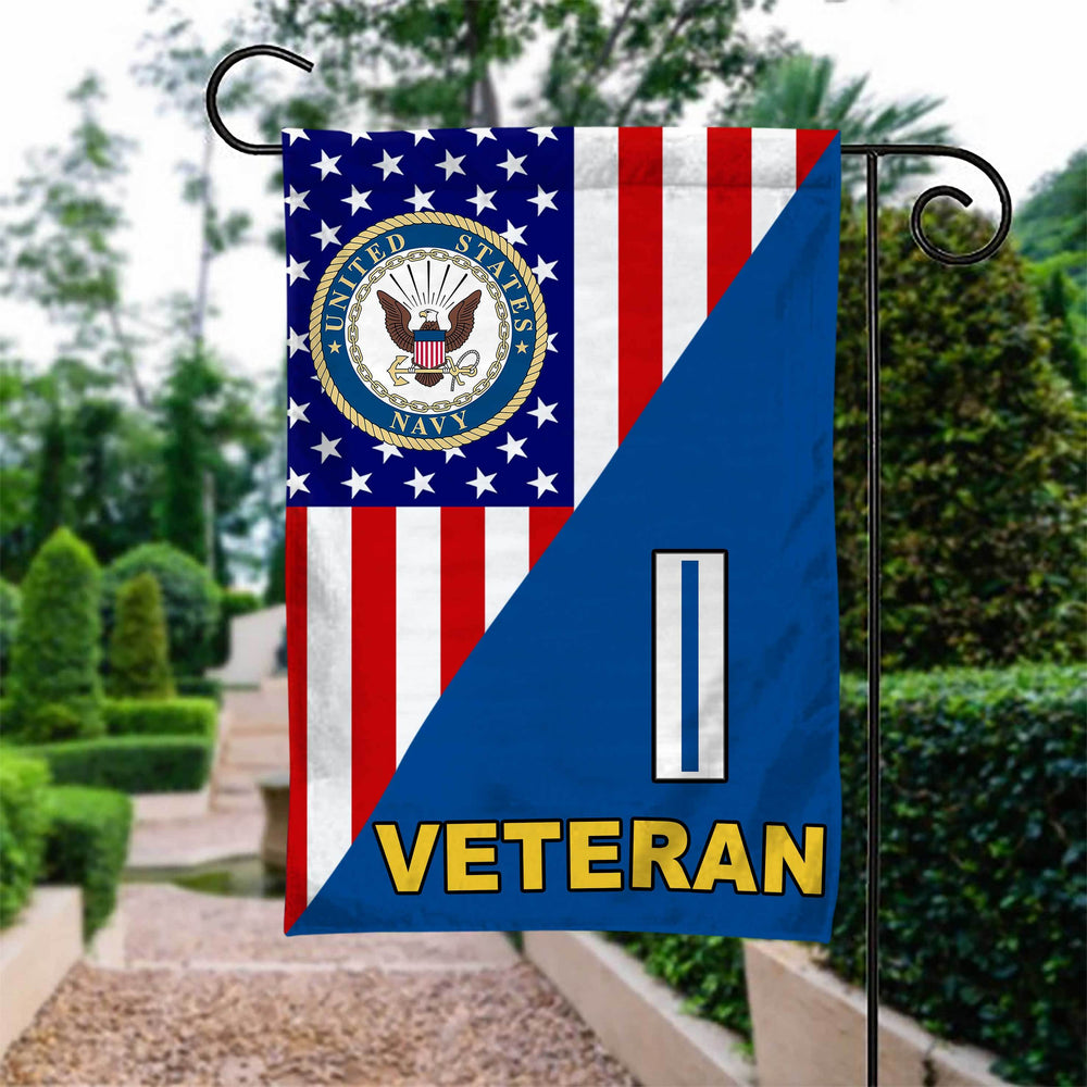 US Navy Warrant Officer Rank Veteran Garden Flag Double-sided Print