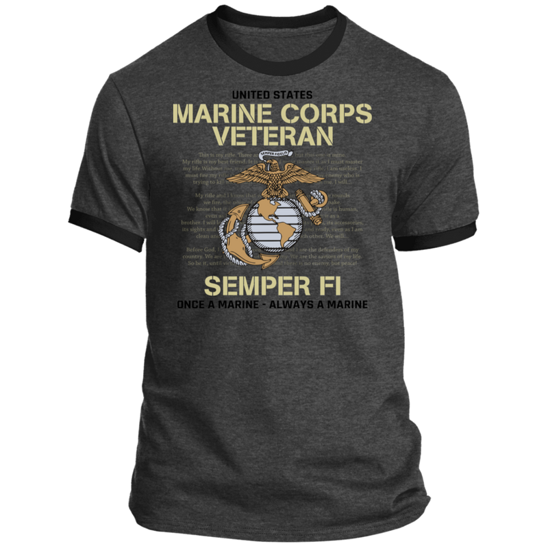 USMC SEMPER FI ONCE A MARINE ALWAYS A MARINE SHIRT