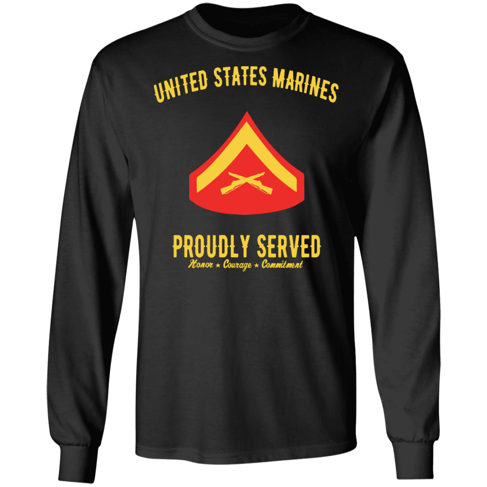 USMC CORPORAL E-3 PROUDLY SERVED SHIRT
