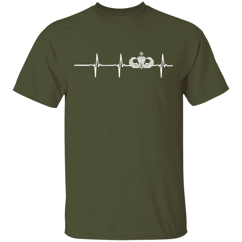Senior Parachutist Badge Heartbeat Shirt