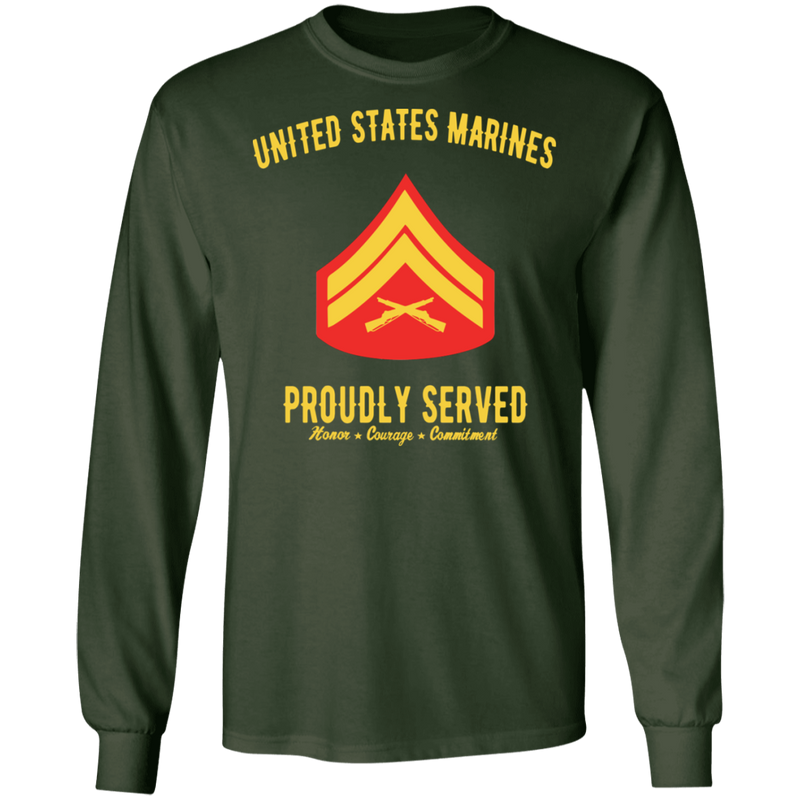 US MARINES E4 CPL PROUDLY SERVED SHIRT