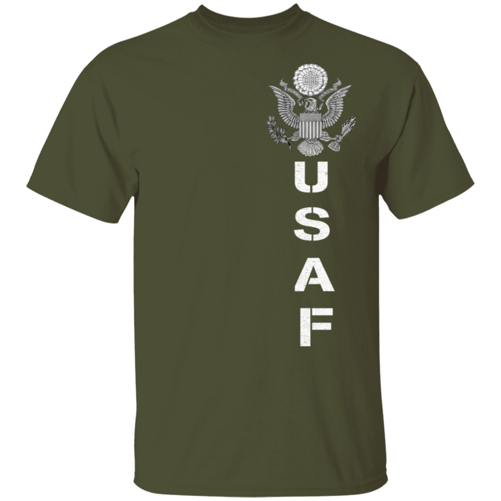 USAF LOGO ON LEFT SHIRT
