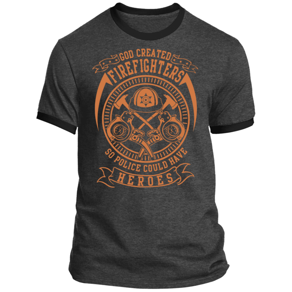 GOD CREATED FIREFIGHTER SHIRT