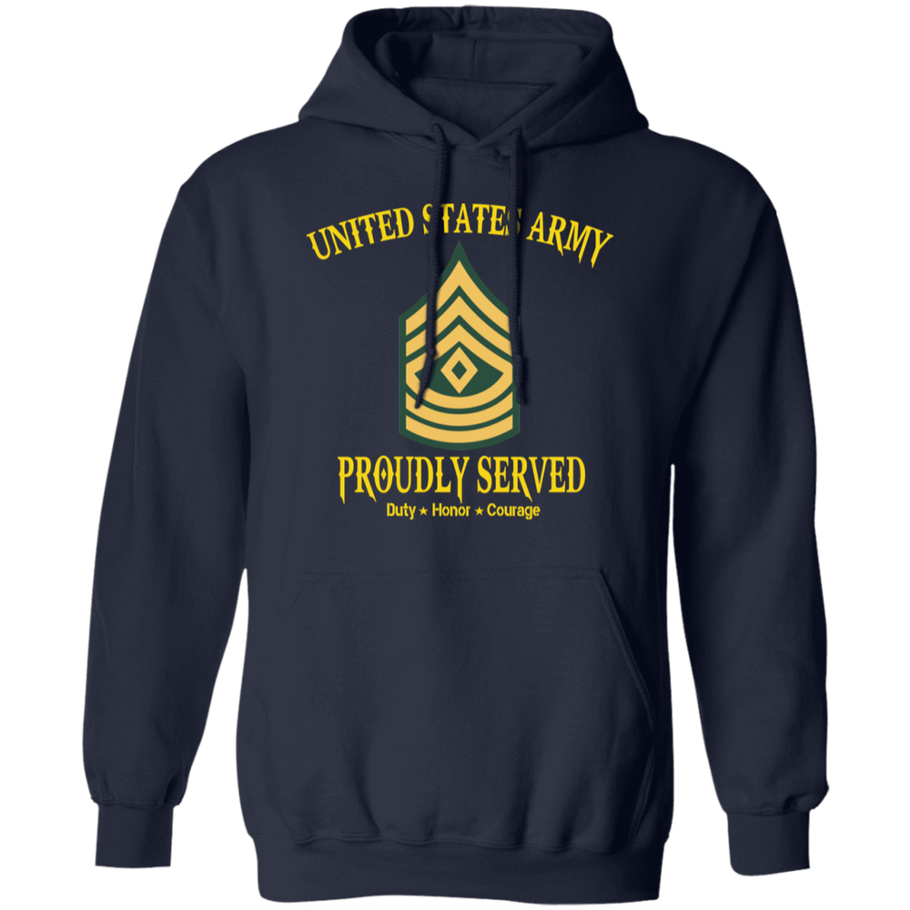 US ARMY PROUDLY SERVED E8 SHIRT