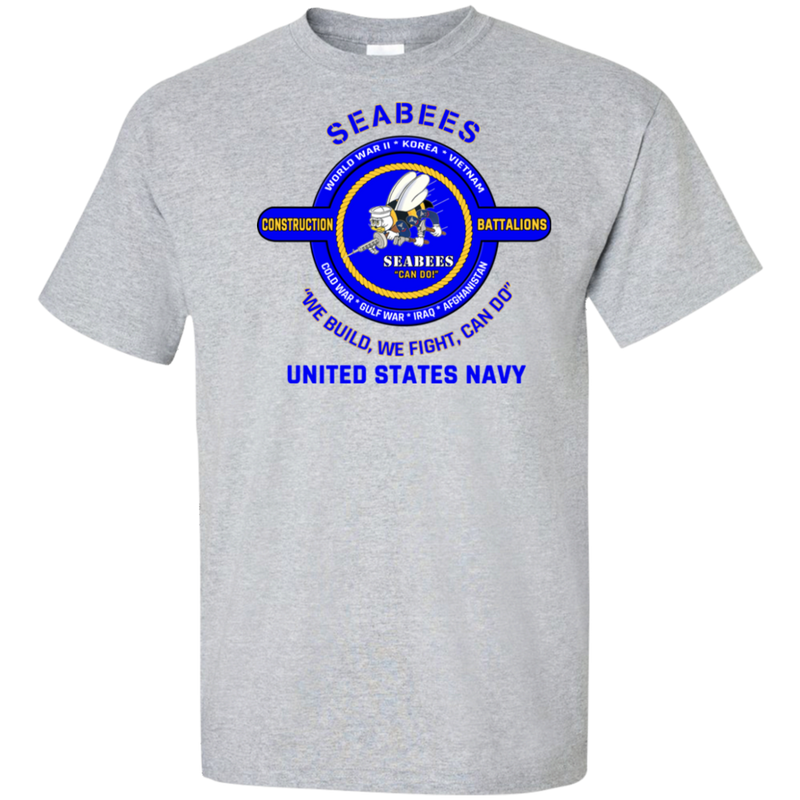 USN SEABEES WE FIGHT WE BUILD CAN DO SHIRT