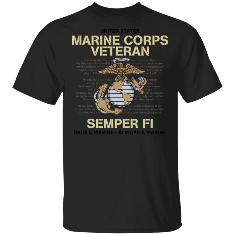 USMC SEMPER FI ONCE A MARINE ALWAYS A MARINE SHIRT